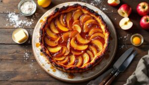 Pommes dorées, caramel brun et pâte maison : la tarte Tatin de Julie Andrieu va vous faire oublier la vôtre à jamais