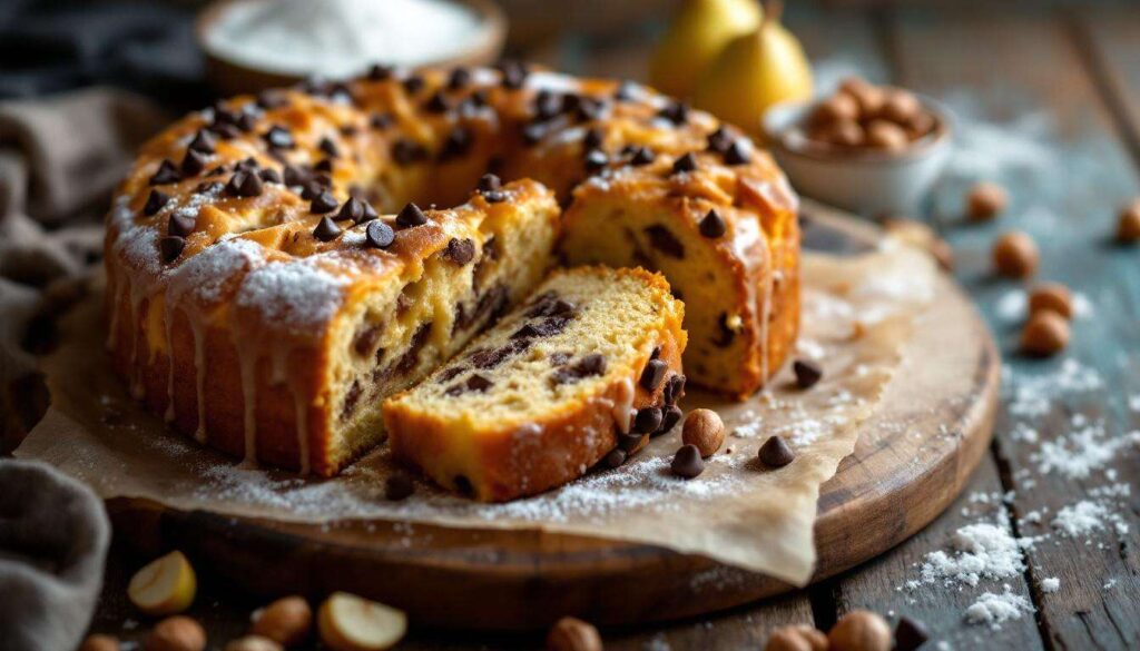 Gâteau moelleux aux poires, chocolat et noisettes : le goûter simple et irrésistible de l’automne