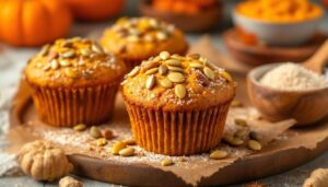 Explosion de douceur et de graines croquantes : les muffins automnaux au potimarron prêts en deux temps trois mouvements
