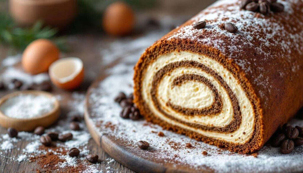 Un tourbillon de cacao, café et mascarpone : la bûche de Noël façon tiramisu qui fond en bouche et bluffe tous les gourmands