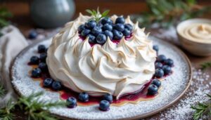 Oubliez la bûche pour Noël : ce dôme meringué au cœur myrtille et crème de marron fait sensation à chaque réveillon