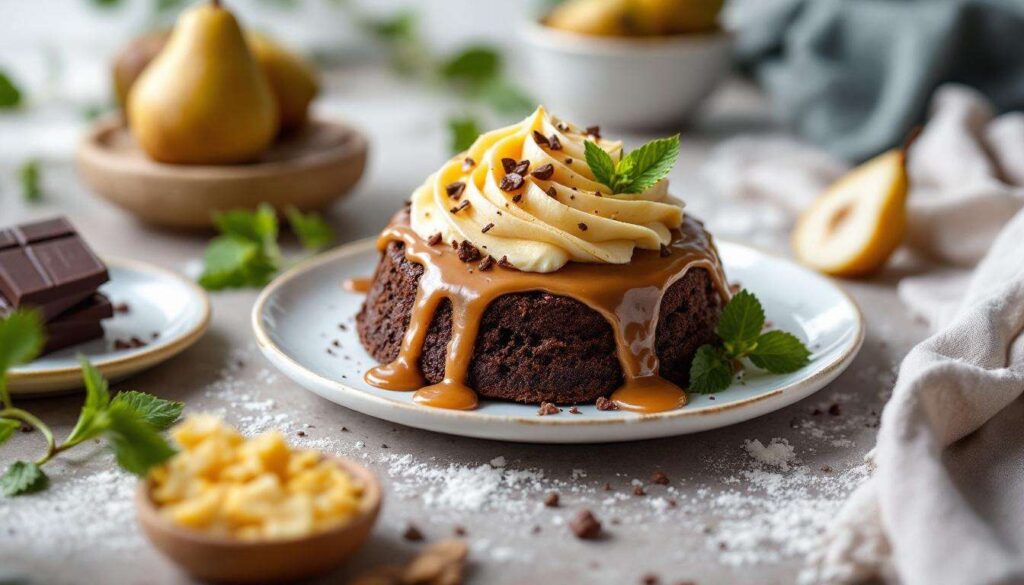 Un dessert poire-chocolat, plus fondant qu’un cake classique