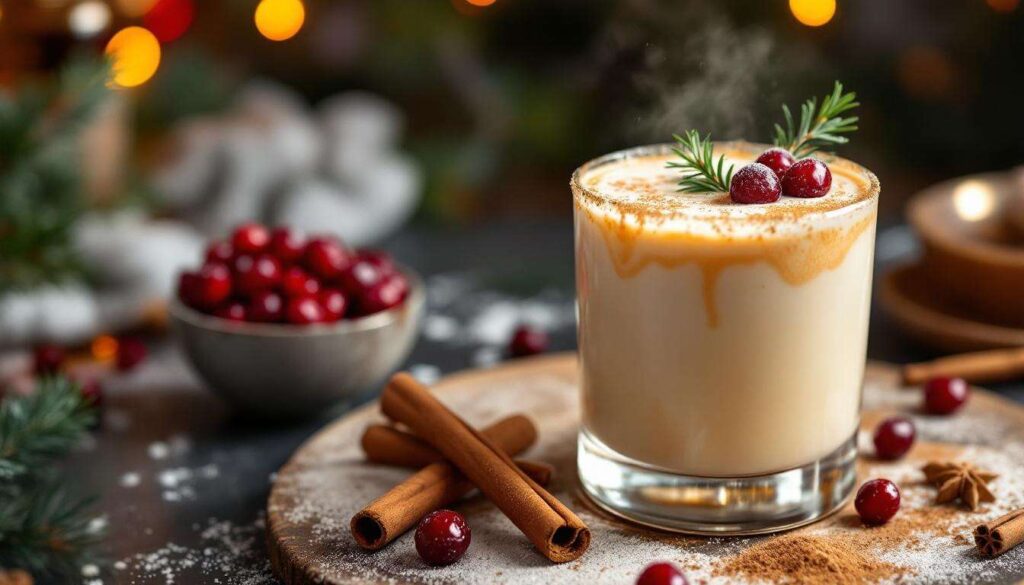 Un jour, un cocktail : Rudolph festif au lait de poule épicé et cranberry scintillant