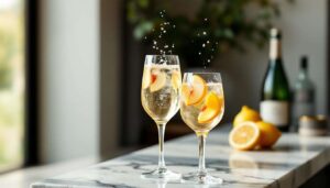 Un jour, un cocktail : Bellini pétillant à la pêche blanche pour les grandes occasions