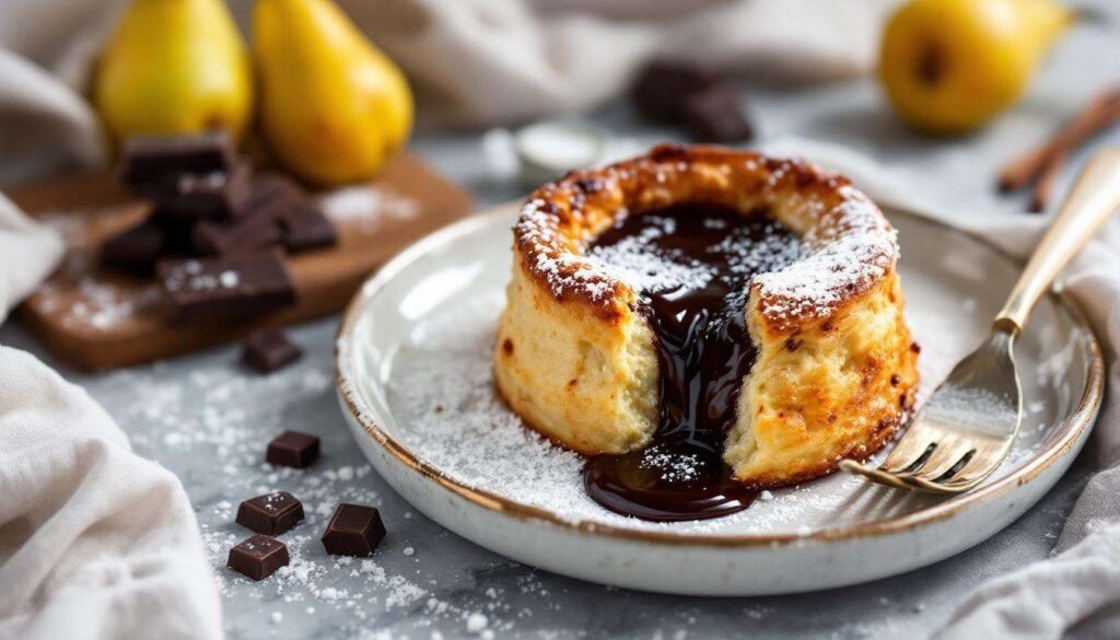 Fondant aux poires, cœur coulant et croûte dorée : le dessert élégant tout en douceur à partager