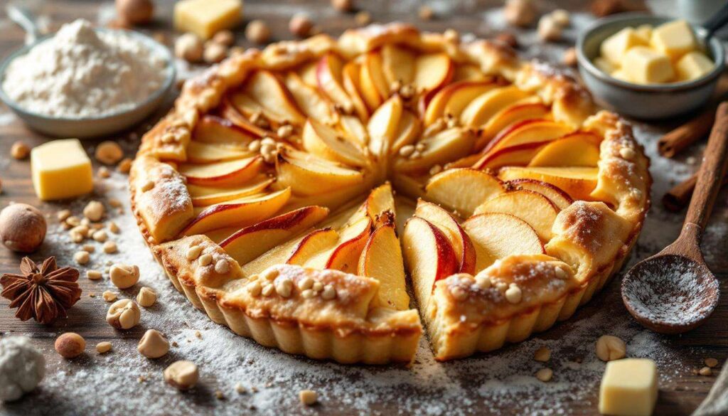 Voilà la tarte aux pommes et poires qui croustille de noisettes : parfum d’épices, pâte minute et plaisir maximal à chaque bouchée d’hiver