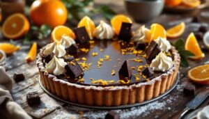 Tarte orange–chocolat : crème d’orange et ganache noire, fondante et facile à réussir