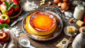 Flan aux pommes sans pâte : le dessert express, moelleux et vanillé (30 min au four)