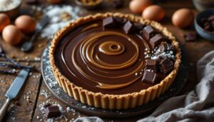 La recette simple, gourmande et rapide de la tarte au chocolat et caramel : un régal pour toute la famille !