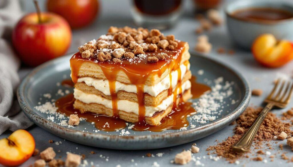 Ce tiramisu caramel beurre salé aux pommes poêlées est indécent : fondant, parfumé, ultra réconfortant