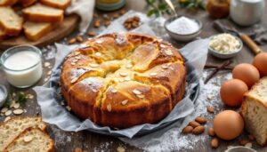 Gâteau moelleux aux amandes avec pain rassis : facile, vanillé et anti-gaspi