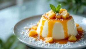 Recette. Panna cotta à la noix de coco, cœur de fruits exotiques