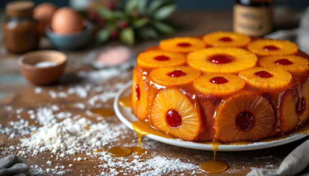 Gâteau fondant à l’ananas et caramel doré : le renversé facile qui fait toujours son effet
