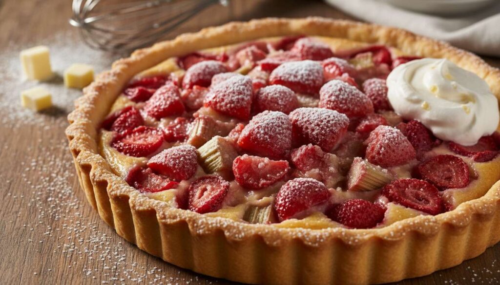 Tarte fraise rhubarbe : recette gourmande
