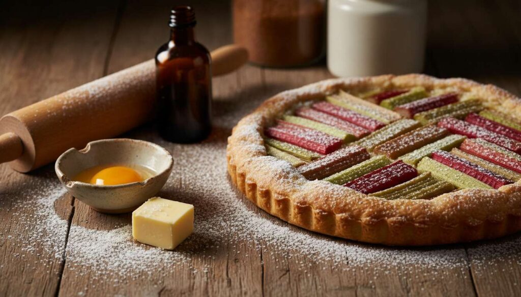 Tarte rustique à la rhubarbe : recette facile et gourmande