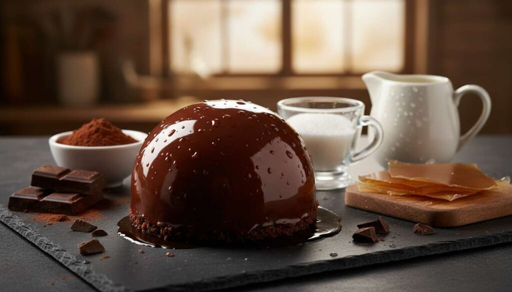 Glaçage miroir au chocolat noir : recette facile et réussie
