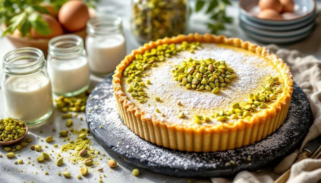 Tarte pistache et fleur d'oranger : la recette gourmande