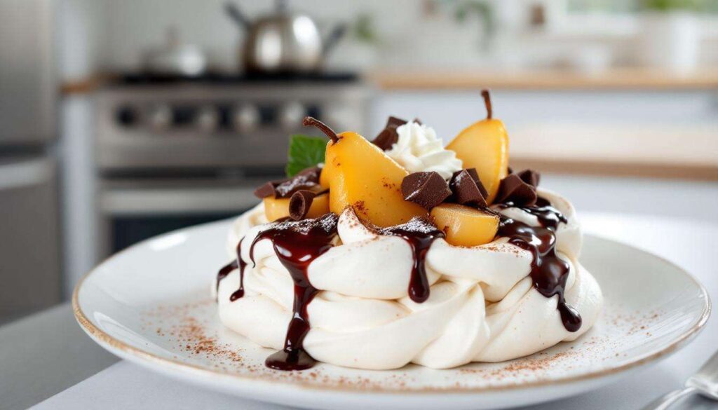 Pavlova poire chocolat : une délicieuse recette sucrée