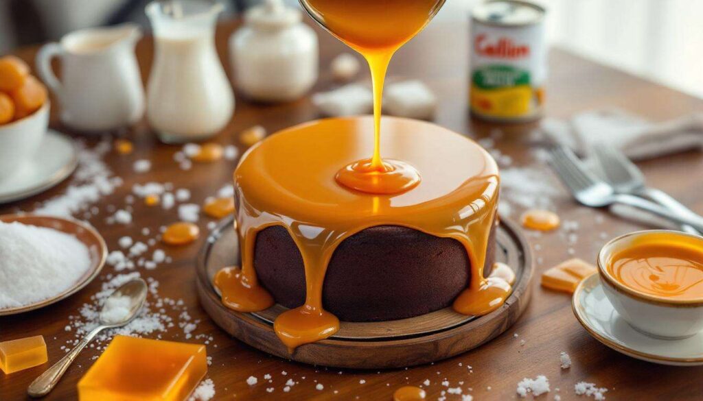 Glaçage miroir au caramel : recette facile et délicieuse