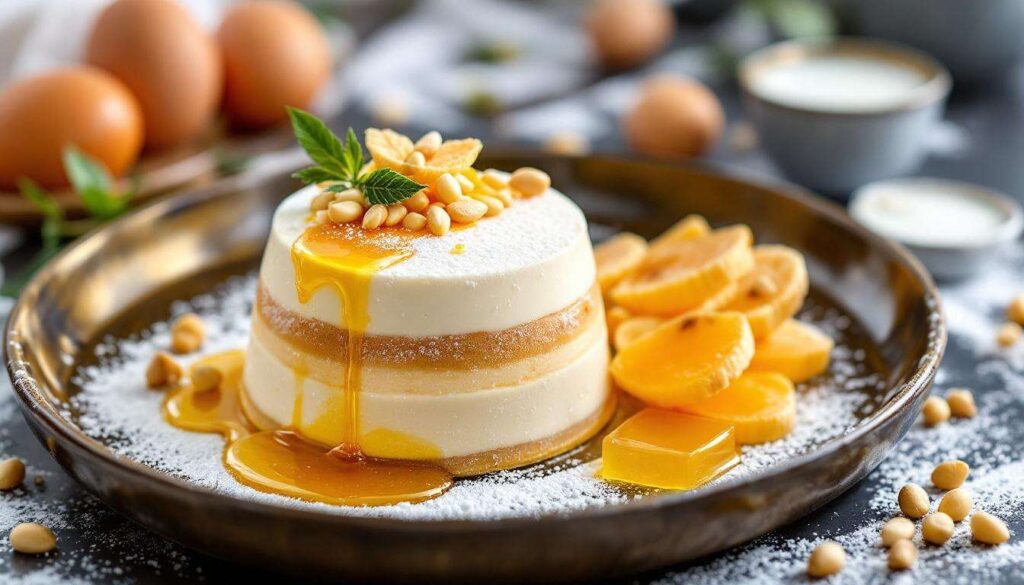 Entremets à la fleur d'oranger et pignons de pin : recette gourmande
