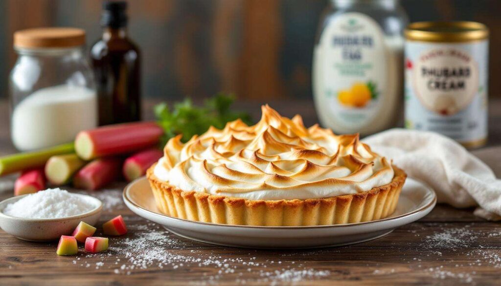Tarte à la rhubarbe meringuée : recette gourmande et facile